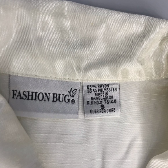 Vintage Cream Button Down Blouse - Picture 3 of 4